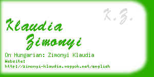 klaudia zimonyi business card